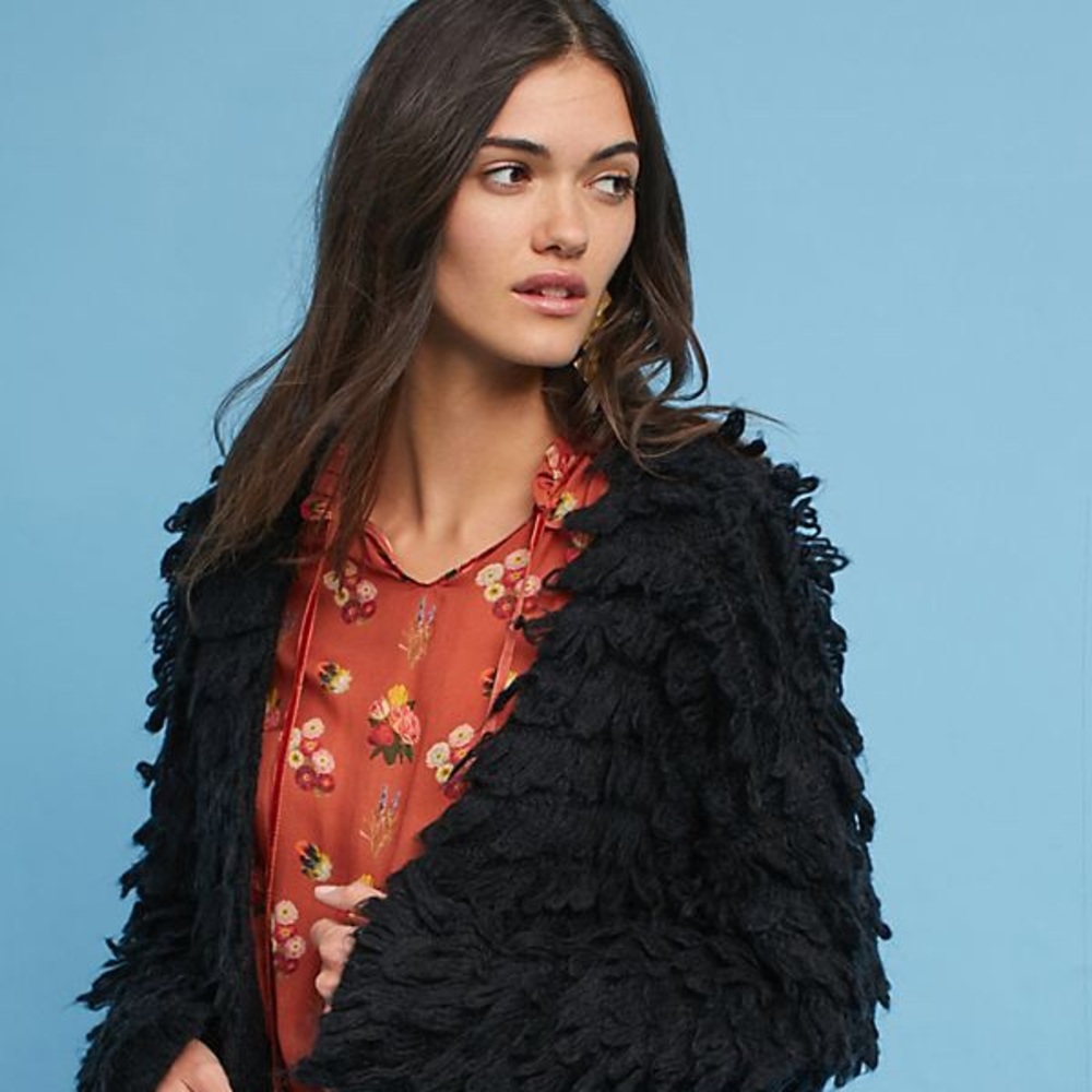 Harlyn Black Eyelash Cardigan EUC